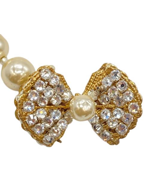 MIRIAM HASKELL（ミリアムハスケル）MIRIAM HASKELL (ミリアムハスケル) リボンパールブレスレット ゴールドの古着・服飾アイテム