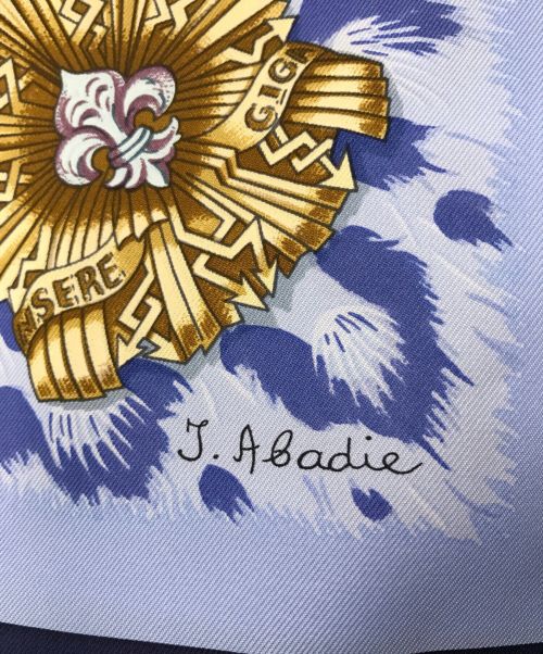 HERMES（エルメス）HERMES (エルメス) シルクスカーフ/HERMES/カレ90/CASQUES et PLUMETS(面貌のない兜) ネイビー サイズ:表記なしの古着・服飾アイテム