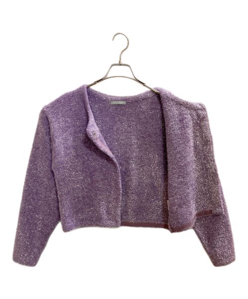 JILL BY JILLSTUART（ジル バイ ジルスチュアート）JILL BY JILLSTUART (ジル バイ ジルスチュアート) シャイニーフェザーカーディガン パープル サイズ:FRの古着・服飾アイテム