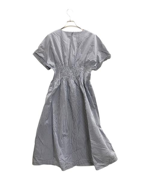 LE CIEL BLEU（ルシェルブルー）LE CIEL BLEU (ルシェルブルー) ギンガムチェックラウンドフォームドレス/ルシェルブルー/23S65519 ブルー×ホワイト サイズ:Sの古着・服飾アイテム