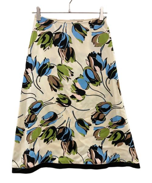MARNI（マルニ）MARNI (マルニ) チューリッププリント Aライン スカート　GOMA0042QOUTTV844　21AW　マル二 ベージュ サイズ:38の古着・服飾アイテム
