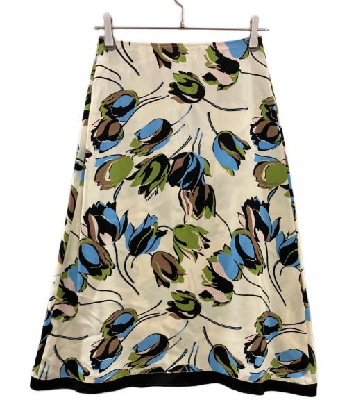 MARNI（マルニ）MARNI (マルニ) チューリッププリント Aライン スカート　GOMA0042QOUTTV844　21AW　マル二 ベージュ サイズ:38の古着・服飾アイテム