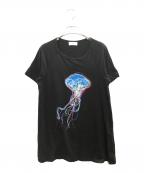 hazamaハザマ）の古着「理解らぬ日々を躍るくらげのカットソー/ハザマ」｜ブラック