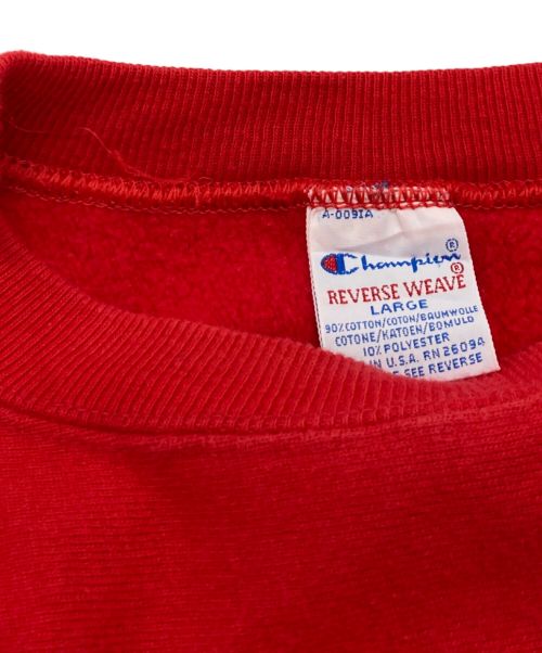 Champion（チャンピオン）Champion (チャンピオン) 90’ｓ刺繍タグリバースウィーブスウェット レッド サイズ:Ｌの古着・服飾アイテム