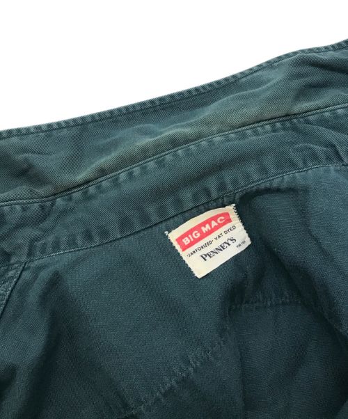 big mac（ビッグマック）big mac (ビッグマック) マチ付きワークシャツ　60’ｓ グリーン サイズ:表記なしの古着・服飾アイテム