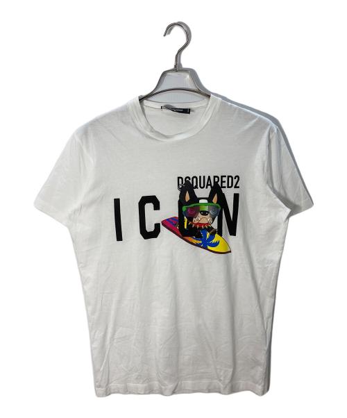 DSQUARED2（ディースクエアード）DSQUARED2 (ディースクエアード) プリントTシャツ/ディースクエアード/S79GC0064/ICON T-SHIRT ホワイト サイズ:Ｍの古着・服飾アイテム