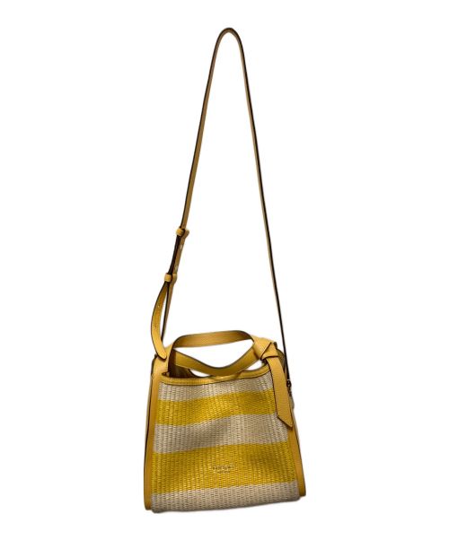Kate Spade（ケイトスペード）Kate Spade (ケイトスペード) 2WAYショルダーバッグ イエロー×ホワイトの古着・服飾アイテム