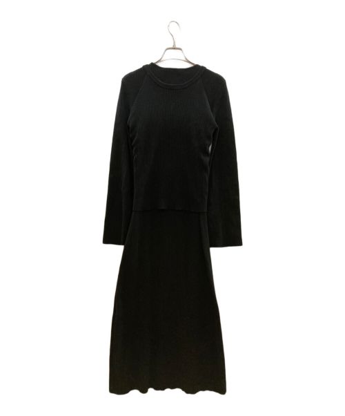 Ameri（アメリ）Ameri (アメリ) AMERICAN SLEEVE LAYERED KNIT DRESS ブラック サイズ:Sの古着・服飾アイテム