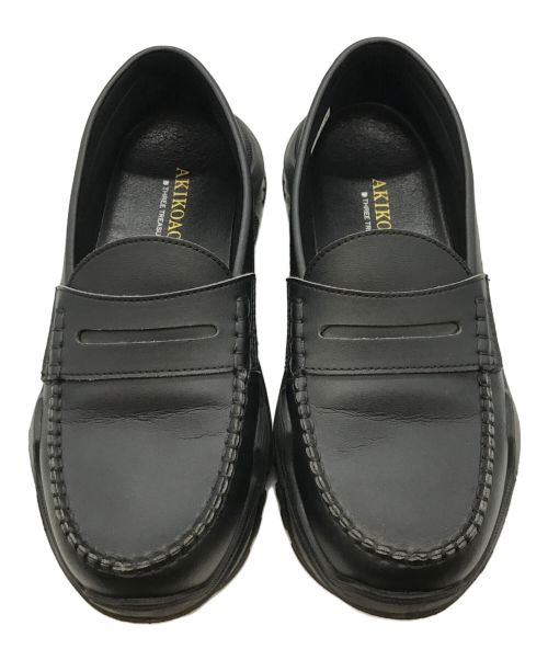 AKIKOAOKI（アキコアオキ）AKIKOAOKI (アキコアオキ) 別注Regulated Gravity-faux leatherローファー ブラック サイズ:24cmの古着・服飾アイテム