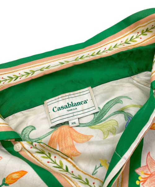 CASABLANCA（カサブランカ）CASABLANCA (カサブランカ) Cuban Collar Short Sleeve Shirt　23SS グリーン サイズ:XXLの古着・服飾アイテム