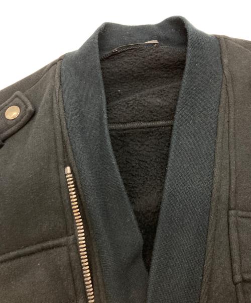 BALMAIN（バルマン）BALMAIN (バルマン) スウェットライダースジャケット　ブルーベルジャパン ブラック サイズ:Sの古着・服飾アイテム