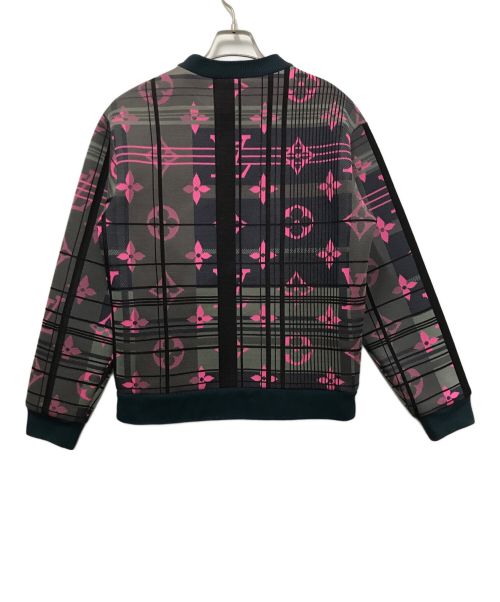 LOUIS VUITTON（ルイ ヴィトン）LOUIS VUITTON (ルイ ヴィトン) モノグラムジャカードスウェットシャツ グリーン×ピンク サイズ:ＸＳの古着・服飾アイテム