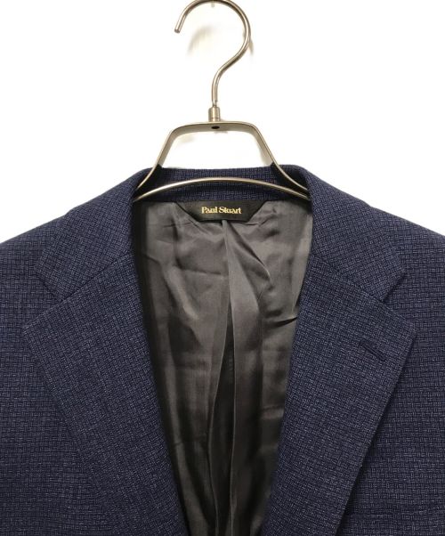 Paul Stuart（ポールスチュアート）Paul Stuart (ポールスチュアート) シルクカシミヤブレンドウールバスケットウィーブジャケット ブルー サイズ:46の古着・服飾アイテム