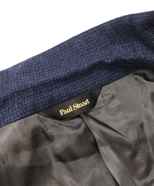 Paul Stuart（ポールスチュアート）Paul Stuart (ポールスチュアート) シルクカシミヤブレンドウールバスケットウィーブジャケット ブルー サイズ:46の古着・服飾アイテム