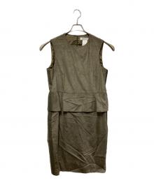 MaxMara（マックスマーラ）の古着「ノースリーブワンピース/銀タグ/マックスマーラ/12261323000」｜カーキ