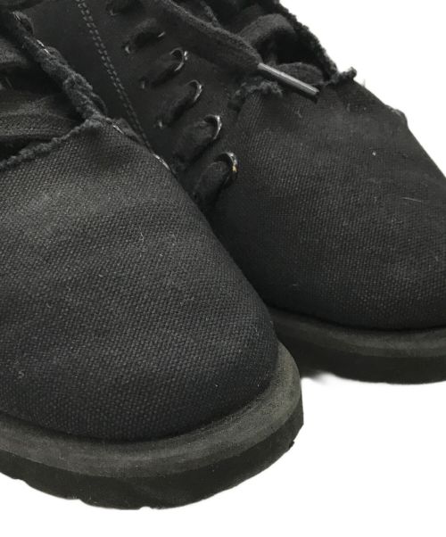 YOHJI YAMAMOTO（ヨウジヤマモト）YOHJI YAMAMOTO (ヨウジヤマモト) BLACK CANVAS LOW CUT SNEAKERS ブラック サイズ:02の古着・服飾アイテム
