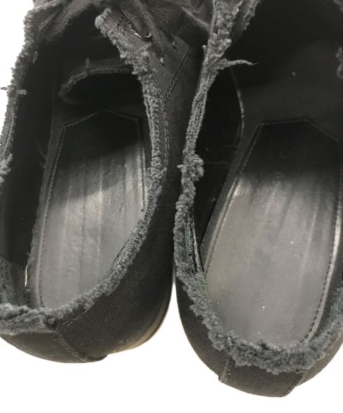 YOHJI YAMAMOTO（ヨウジヤマモト）YOHJI YAMAMOTO (ヨウジヤマモト) BLACK CANVAS LOW CUT SNEAKERS ブラック サイズ:02の古着・服飾アイテム