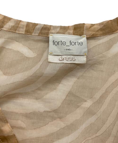 forte forte（フォルテ・フォルテ）forte forte (フォルテ・フォルテ) 総柄ワンピース/フォルテ・フォルテ ベージュの古着・服飾アイテム