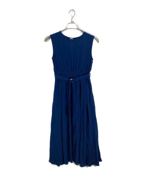 COHINA（コヒナ）COHINA (コヒナ) ベルト付きワッシャーフレアワンピース/コヒナ ブルー サイズ:Freeの古着・服飾アイテム