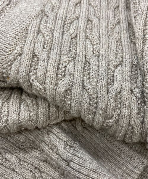 Leilian（レリアン）Leilian (レリアン) ケーブル編みVネックカーディガン グレー サイズ:9の古着・服飾アイテム