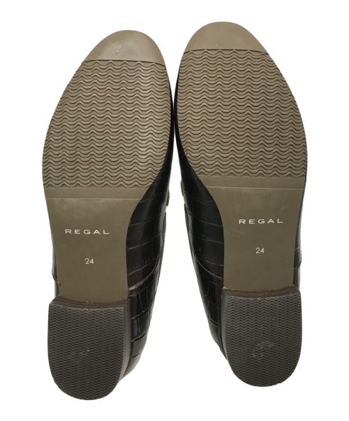 REGAL（リーガル）REGAL (リーガル) クロコ型押しビットローファー ブラウン サイズ:24の古着・服飾アイテム