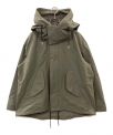）の古着「フーデッド ルーズ ショート モッズコート」｜カーキ