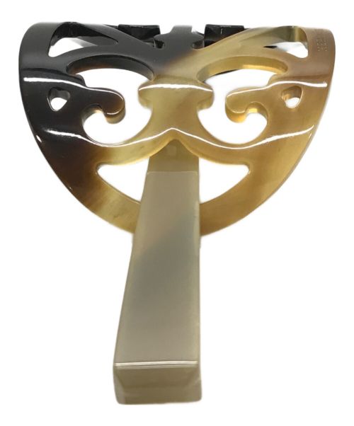 HERMES（エルメス）HERMES (エルメス) 簪　ロカイユバッファローホーン ベージュ×ブラウンの古着・服飾アイテム