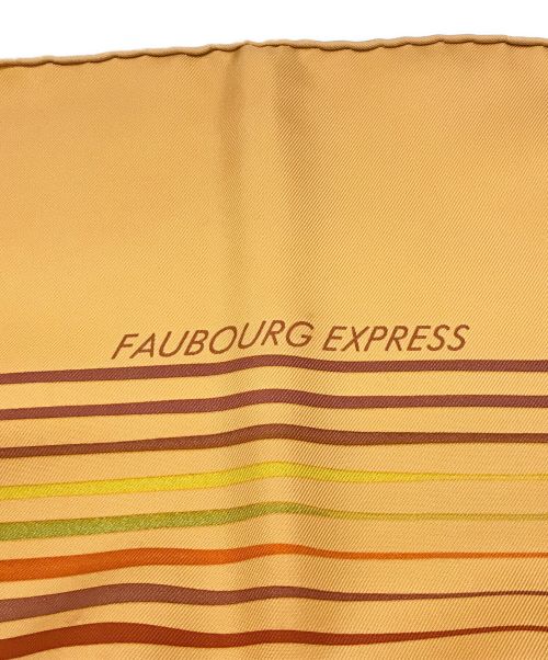 HERMES（エルメス）HERMES (エルメス) スカーフ　カレ90　FAUBOURG EXPRESS オレンジの古着・服飾アイテム