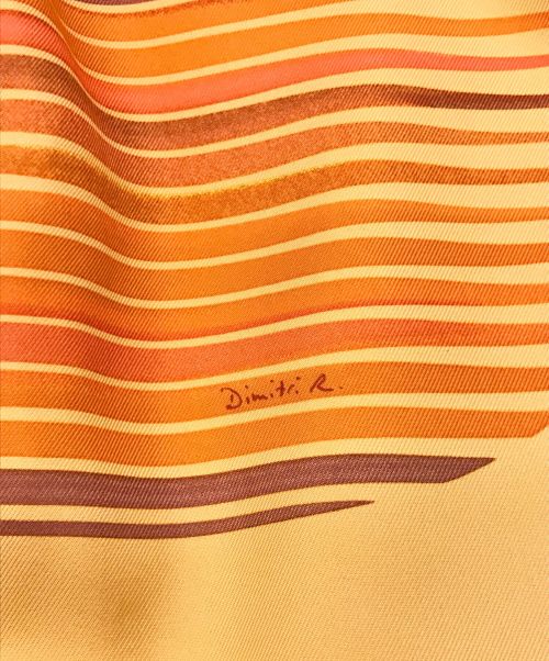 HERMES（エルメス）HERMES (エルメス) スカーフ　カレ90　FAUBOURG EXPRESS オレンジの古着・服飾アイテム