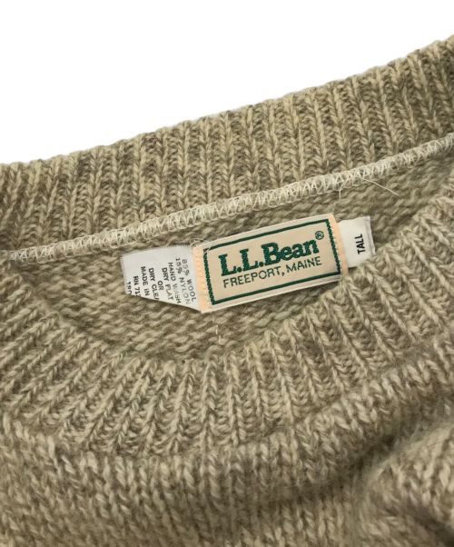 L.L.Bean（エルエルビーン）L.L.Bean (エルエルビーン) 80’ｓクルーネックニット　　L.L.Bean ベージュ サイズ:TALLの古着・服飾アイテム