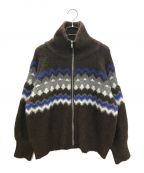 JOURNAL STANDARD relumeジャーナルスタンダード レリューム）の古着「ジャガードWジップカーディガン」｜ブラウン