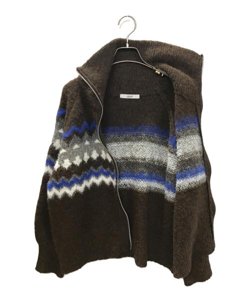JOURNAL STANDARD relume（ジャーナルスタンダード レリューム）JOURNAL STANDARD relume (ジャーナルスタンダード レリューム) ジャガードWジップカーディガン ブラウン サイズ:Freeの古着・服飾アイテム