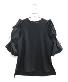 UN3D.（アンスリード）の古着「オープンギャザースリーブトップ/アンスリード/522310405501」｜ブラック