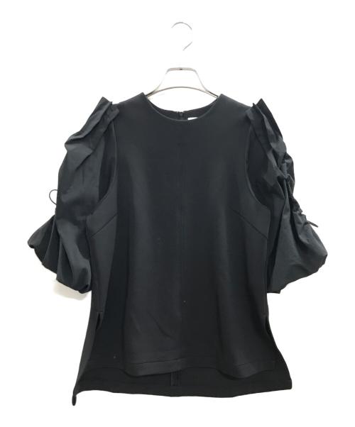 UN3D.（アンスリード）UN3D. (アンスリード) オープンギャザースリーブトップ/アンスリード/522310405501 ブラック サイズ:36の古着・服飾アイテム