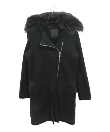 レア✨sov.ソヴ リアルムートン リバーシブルコート 羊革 ラクーンファー　黒 3061001551493313_01_7418w.jpeg