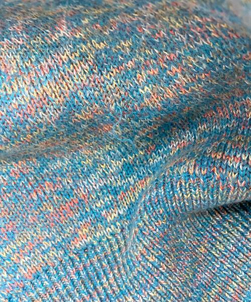 sink kotohayokozawa（シンク コトハヨコザワ）sink kotohayokozawa (シンク コトハヨコザワ) MULTICOLOR DAMAGED KNIT/シンク コトハヨコザワ ブルー サイズ:Mの古着・服飾アイテム