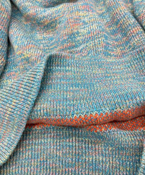sink kotohayokozawa（シンク コトハヨコザワ）sink kotohayokozawa (シンク コトハヨコザワ) MULTICOLOR DAMAGED KNIT/シンク コトハヨコザワ ブルー サイズ:Mの古着・服飾アイテム