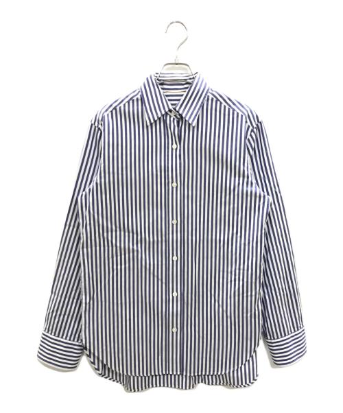 DEUXIEME CLASSE（ドゥーズィエム クラス）Deuxieme Classe (ドゥーズィエム クラス) ストライプシャツ ブルー サイズ:Freeの古着・服飾アイテム