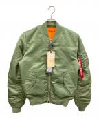 ALPHAアルファ）の古着「MA-1ジャケット/アルファ/J-B82790J」｜オリーブ
