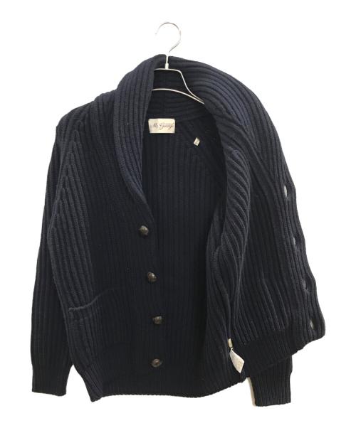 Mc George OF SCOTLAND（マックジョージ）Mc George OF SCOTLAND (マックジョージ) ウールカシミヤショールカラーカーディガン　MC GEORGE OF SCOTLAND　A0305/2/14 ネイビー サイズ:40の古着・服飾アイテム