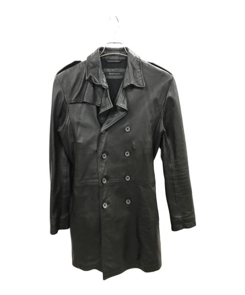 black by VANQUISH（ブラック バイ バンキッシュ）Black by VANQUISH (ブラック バイ バンキッシュ) ラムレザーコート　Black by VANQUISH　Y2K ブラック サイズ:Ｍの古着・服飾アイテム