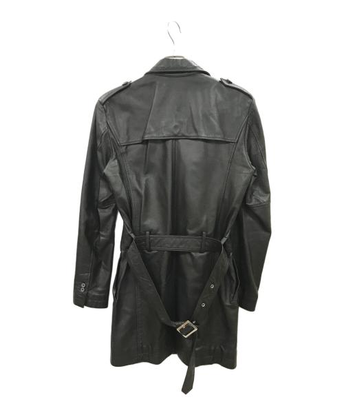 black by VANQUISH（ブラック バイ バンキッシュ）Black by VANQUISH (ブラック バイ バンキッシュ) ラムレザーコート　Black by VANQUISH　Y2K ブラック サイズ:Ｍの古着・服飾アイテム