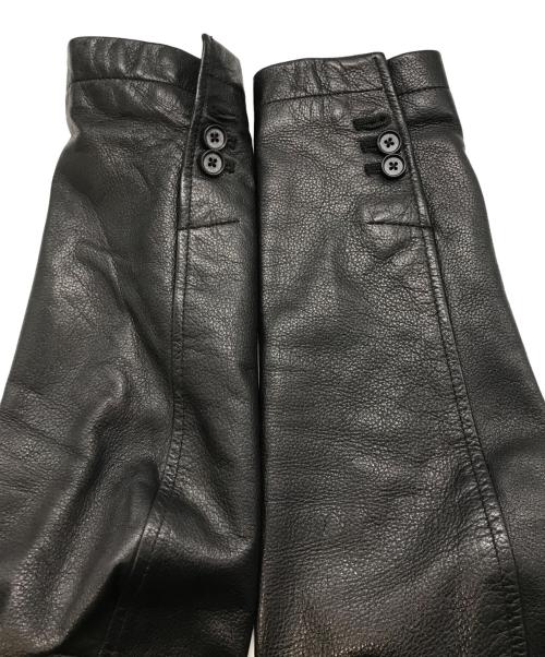 black by VANQUISH（ブラック バイ バンキッシュ）Black by VANQUISH (ブラック バイ バンキッシュ) ラムレザーコート　Black by VANQUISH　Y2K ブラック サイズ:Ｍの古着・服飾アイテム