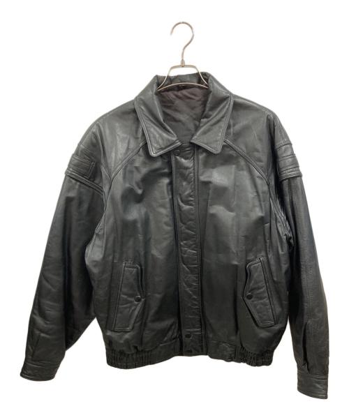 古着（フルギ）古着 (フルギ) 中綿入りレザージャケット ブラック サイズ:LLの古着・服飾アイテム