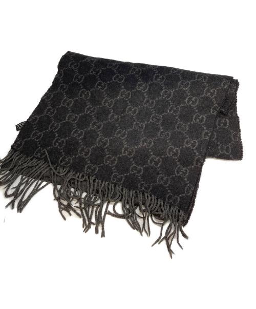GUCCI（グッチ）GUCCI (グッチ) GG柄カシミヤマフラー グレーの古着・服飾アイテム