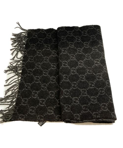 GUCCI（グッチ）GUCCI (グッチ) GG柄カシミヤマフラー グレーの古着・服飾アイテム