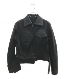 Yohji Yamamoto collections（ヨウジヤマモトコレクションズ）の古着「1/16 FLANNEL L BOX DETAIL BLOUSON」｜ブラック