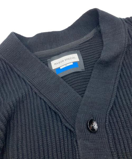 MAISON SPECIAL（メゾンスペシャル）MAISON SPECIAL (メゾンスペシャル) サイドジップニットカーディガン　メゾンスペシャル　11242361335　Prime-Over Side Zip Rib V-Neck Knit Cardigan　 ブラック サイズ:1の古着・服飾アイテム