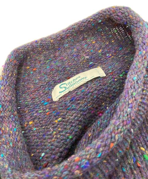 Stitches from Salmonier（スティッチーズフロムサロモニア）Stitches from Salmonier (スティッチーズフロムサロモニア) ハイネックロールニット　スティッチーズフロムサロモニア パープル サイズ:XLの古着・服飾アイテム