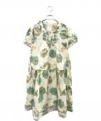 PINK HOUSEピンクハウス）の古着「総柄ワンピース」｜アイボリー×グリーン